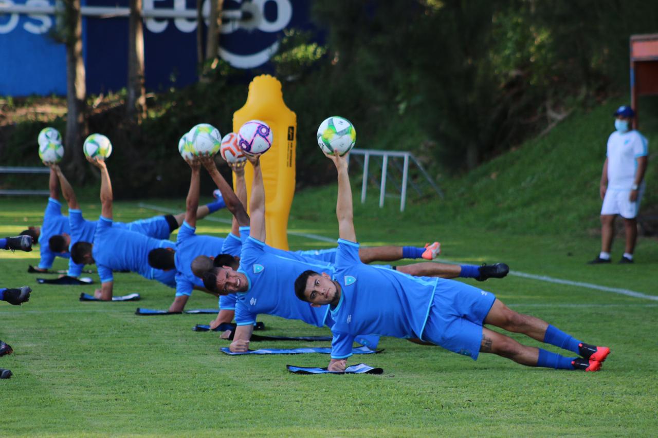 Los jugadores de la Selección de Guatemala trabajaron este lunes en el CAR. (Foto Prensa Libre: Cortesía Fedefut)