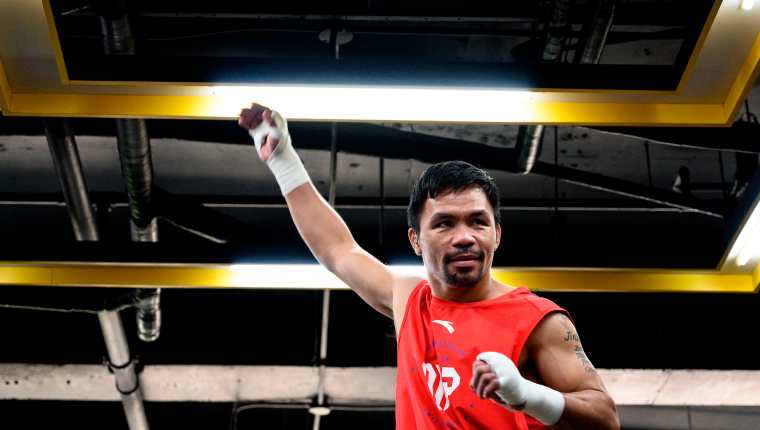 El filipino Manny Pacquiao fue declarado "campeón en descanso" por la Asociación Mundial de Boxeo, por lo que su cinturón fue cedido. (Foto Prensa Libre: AFP)