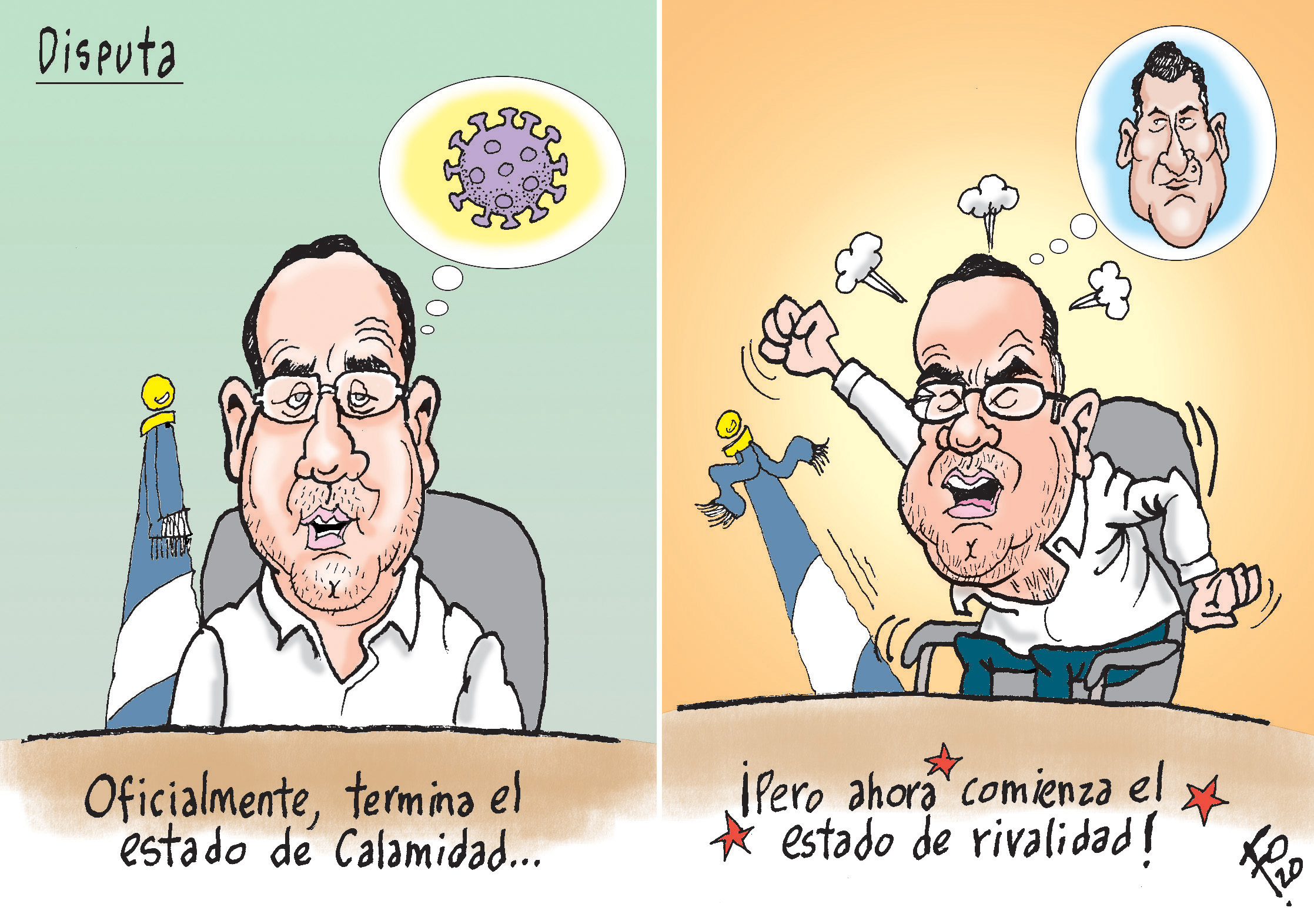 Personajes: Alejandro Giammattei y Guillermo Castillo.