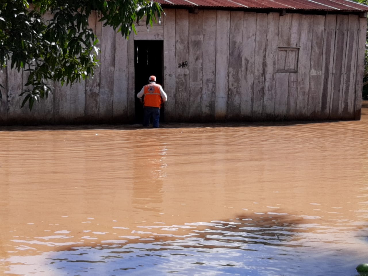 Inundaciones en La Libertad, Petén. (Foto: Conred)