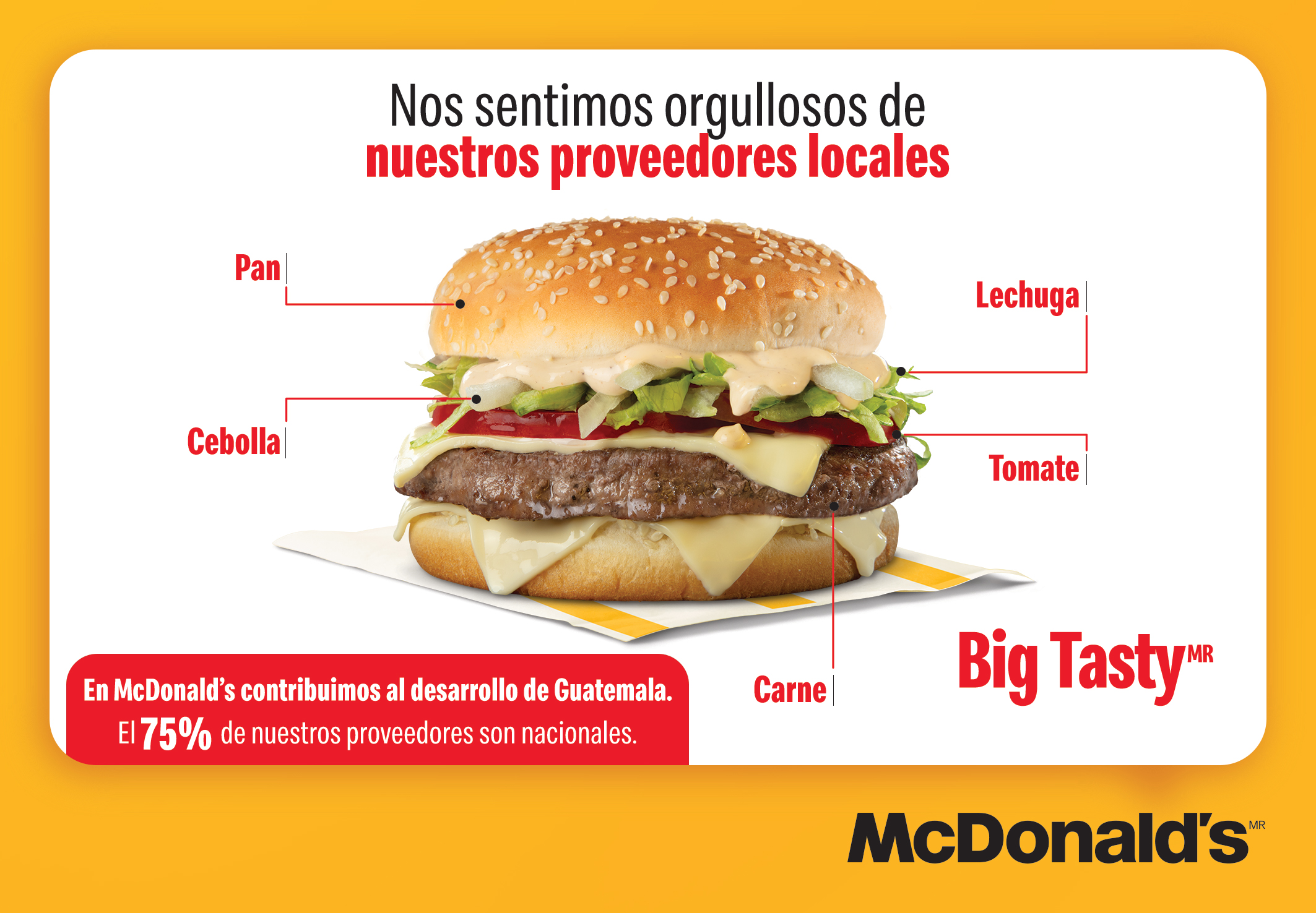 McDonald´s mantiene el 75 por ciento de sus proveedores de origen guatemalteco. (Foto Prensa Libre: cortesía McDonald's)