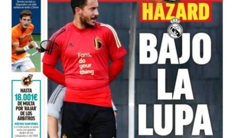 El diario español Marca publicó en portada a Eden Hazard. (Foto Prensa Libre: Twitter Diario Marca)