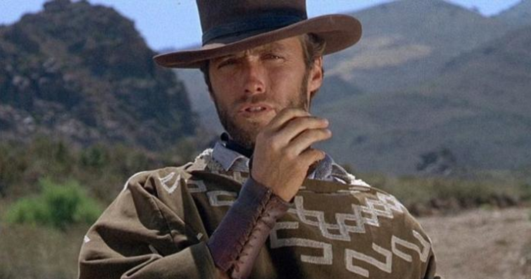 Clint Eastwood en el papel de Hombre sin nombre para la Trilogía del dólar de Sergio Leone.
Wikimedia Commons