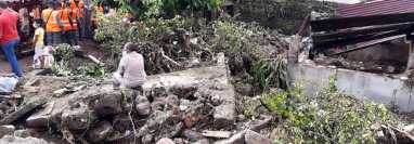 Una de las viviendas dañadas en Suchitepéquez, por la lluvia. (Foto Prensa Libre: Conred)