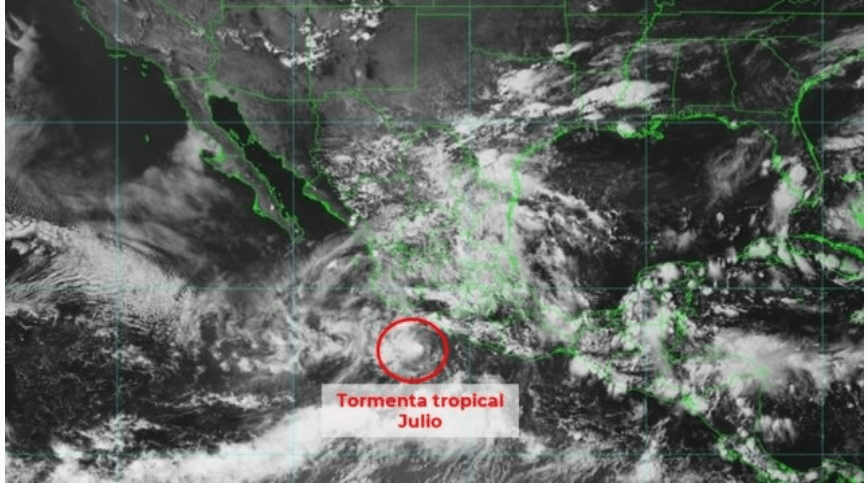 Una nueva tormenta tropical se formó la tarde de este sábado frente a costas mexicanas. (Foto Prensa Libre: CONAGUA)