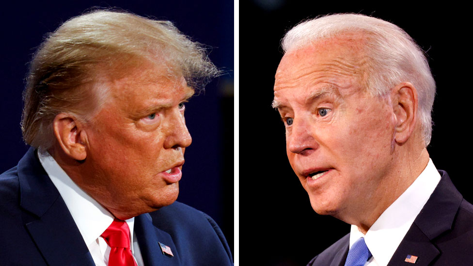 Era la última oportunidad de Trump y Biden para convencer a votantes indecisos en un formato televisivo de este tipo. (Foto Prensa Libre: Reuters)