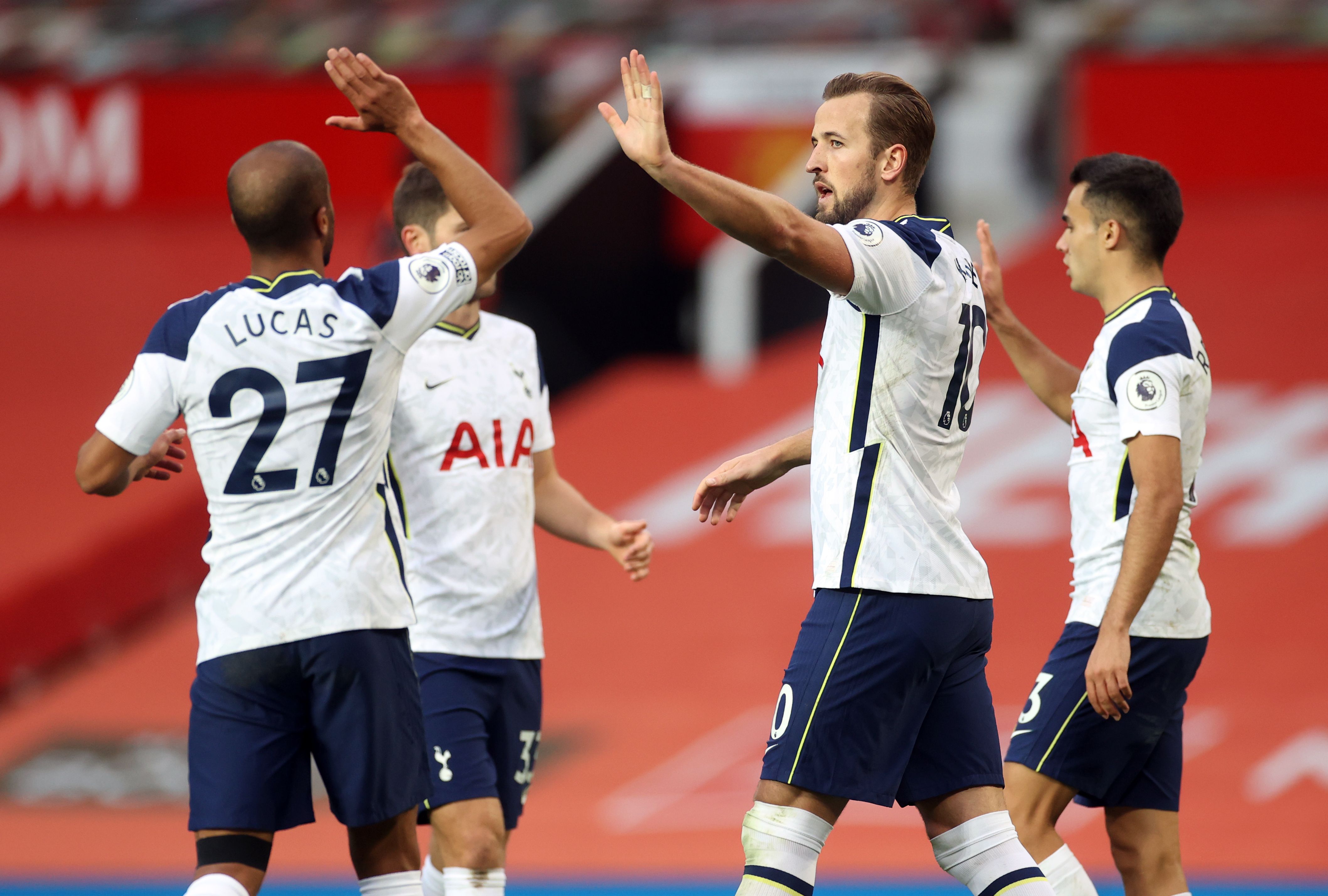 Kane fue uno de los anotadores en la goleada del Tottenham ante el Manchester United. (Foto Prensa Libre: AFP)
