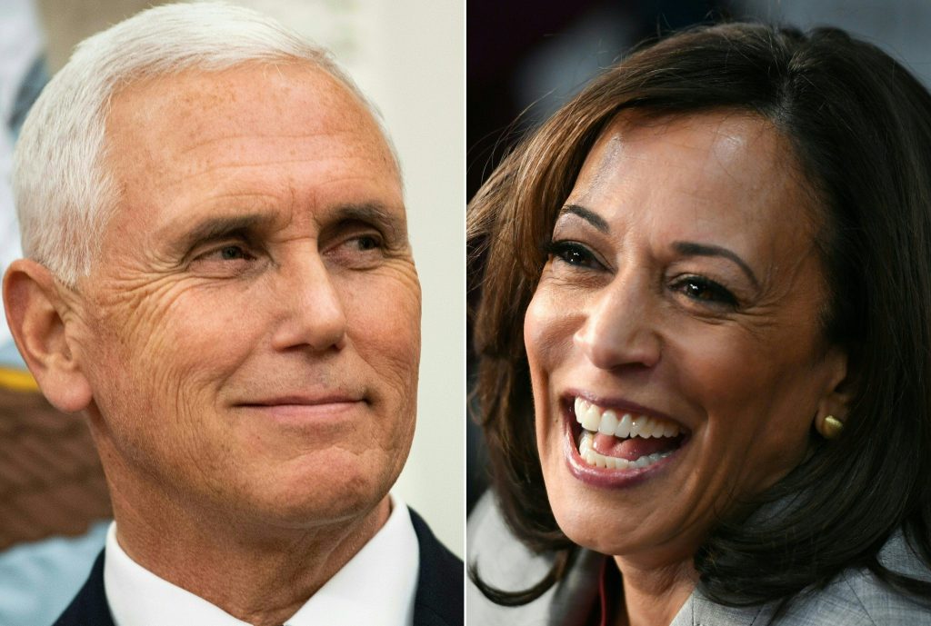 Pence y Harris tendrán este miércoles su primer debate. (Foto Prensa Libre: AFP)