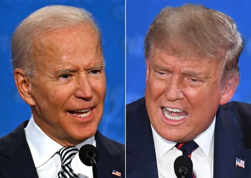 Biden y Trump no aceptaron condiciones del próximo debate. (Foto Prensa Libre: AFP)