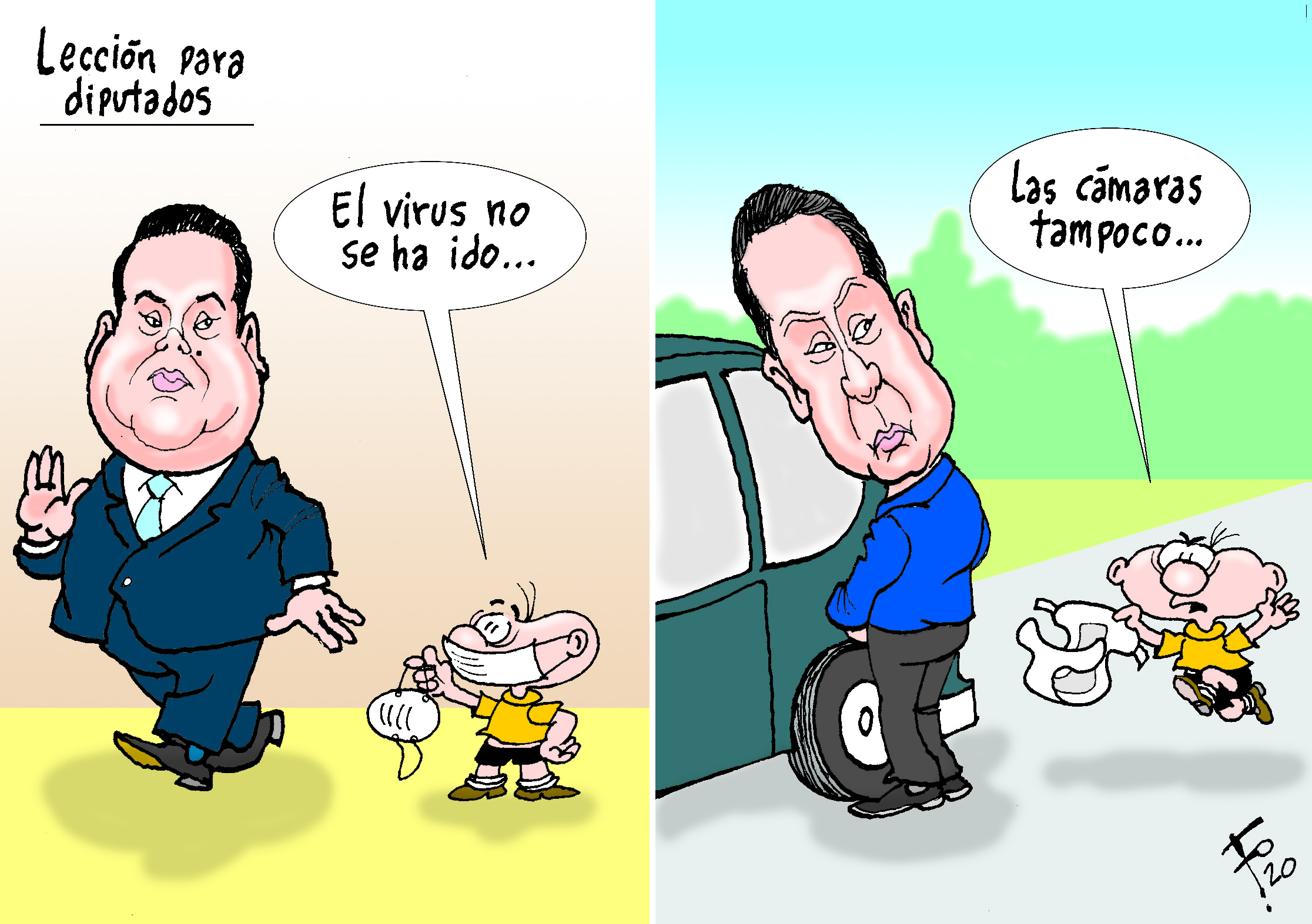 Personajes: Allan Rodríguez y Cándido Leal.