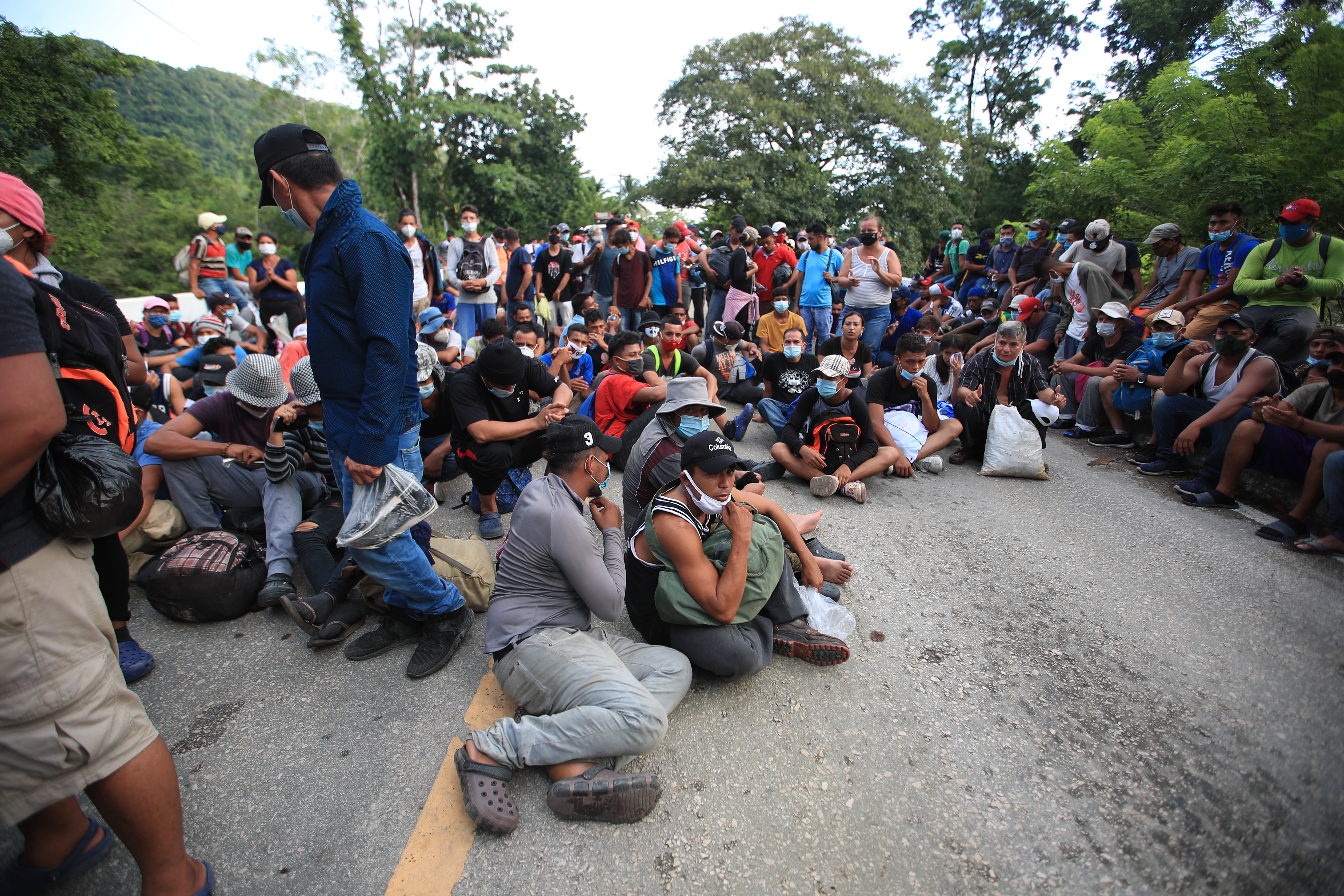 En septiembre se activó una caravana de migrantes desde Honduras y fue disuelta en Guatemala por las autoridades. (Foto Prensa Libre: Carlos Hernández)