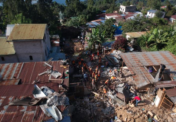 Vista del lugar de la tragedia en San Marcos La Laguna, Sololá. (Foto Prensa Libre: Carlos Hernández) 