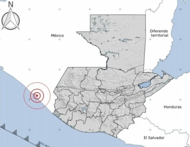 Registro del temblor de las 18.12 horas en la costa de México pero que fue sensible en Guatemala. 