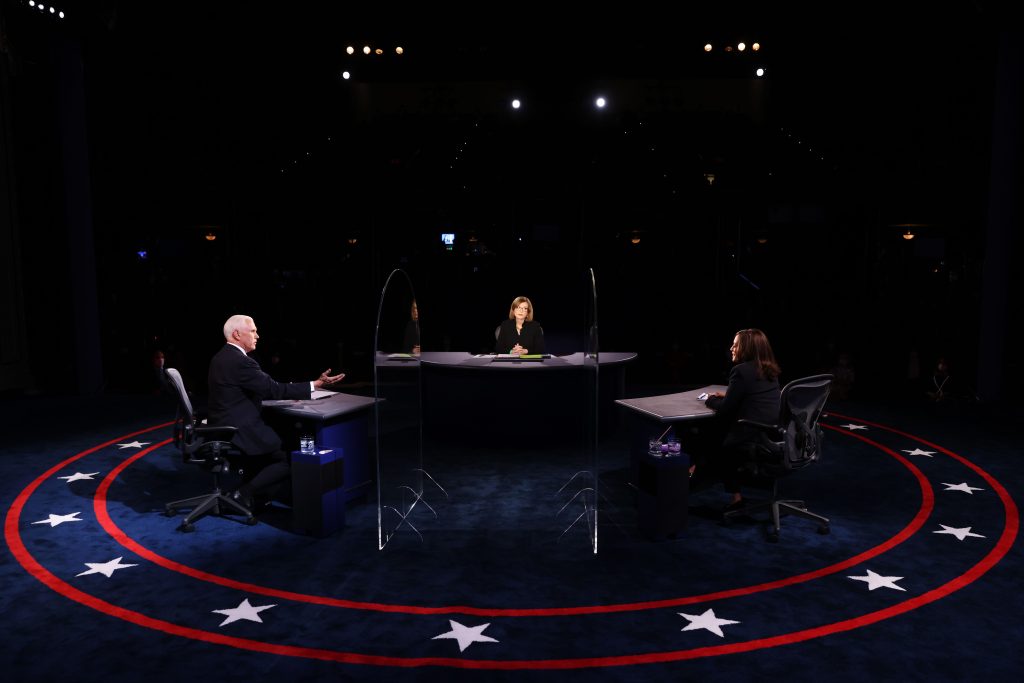 El debate vicepresidencial tuvo lugar en Utah, EE. UU. (Foto Prensa Libre: AFP)