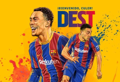 Sergiño Dest, nueva contratación del FC Barcelona. (Foto Prensa Libre: FC Barcelona)