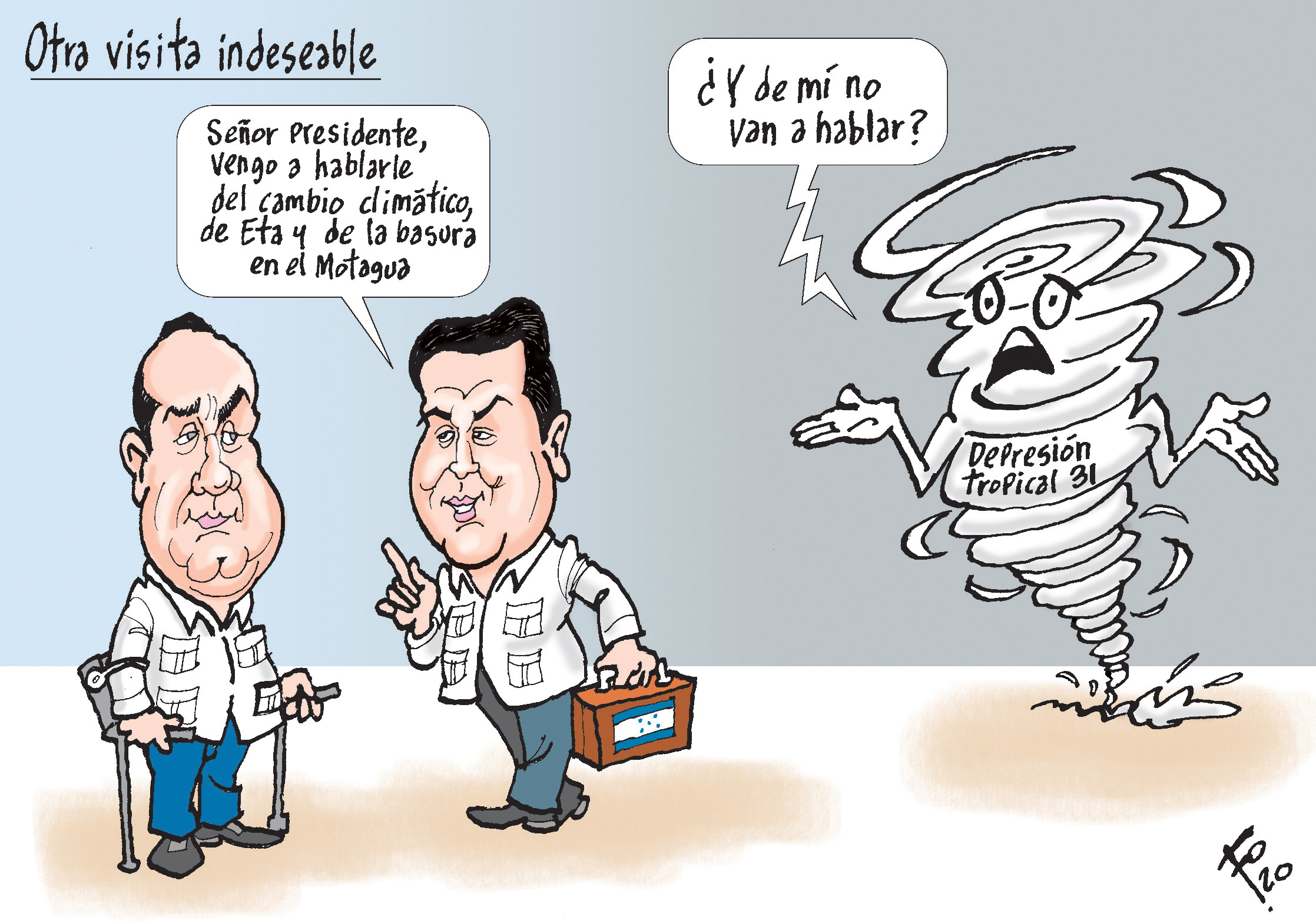 Personajes: Alejandro Giammattei y Juan Orlando Hernández.