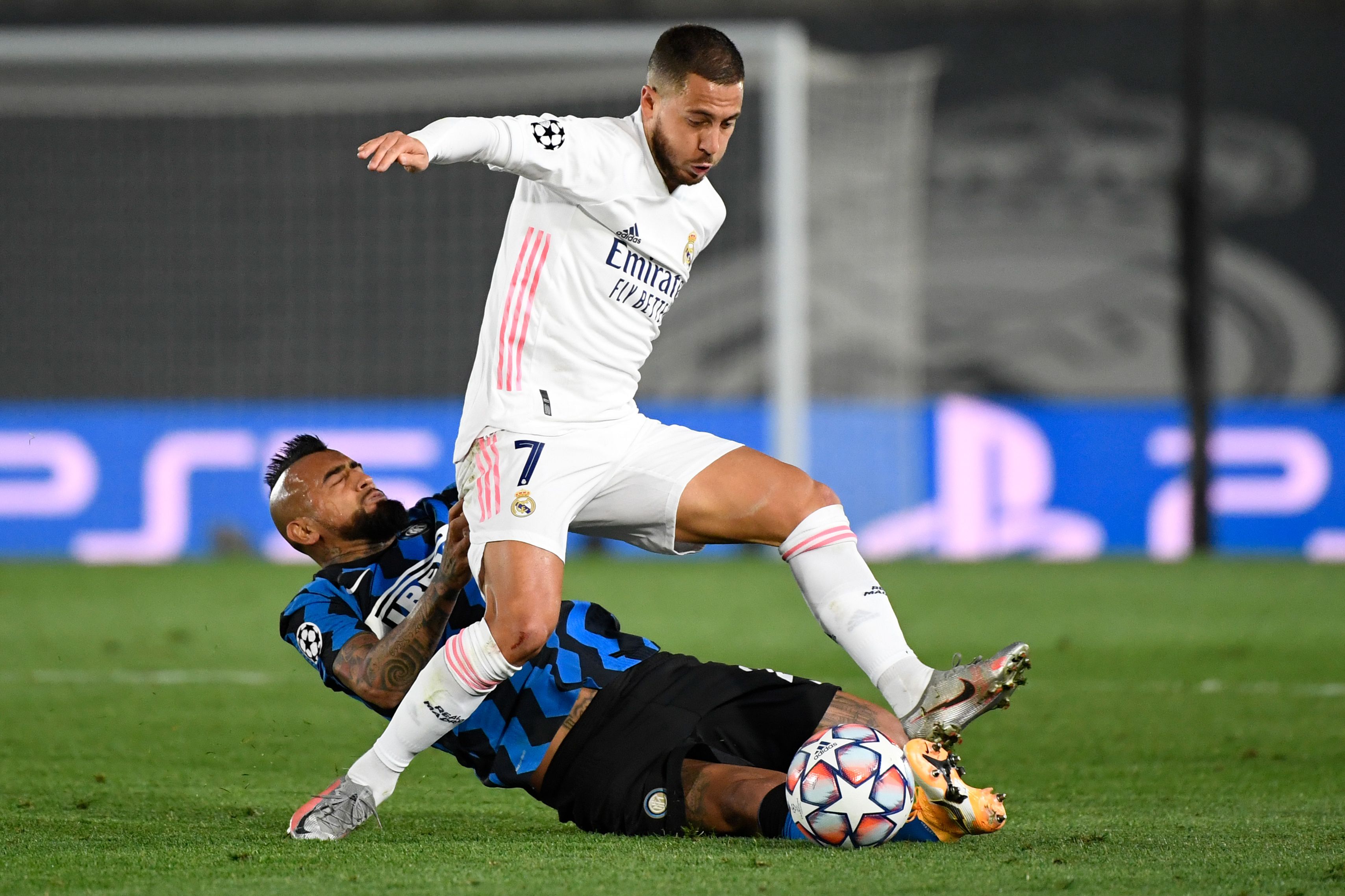 Hazard, junto a Casemiro han dado positivo por covid-19 tras haber jugado ante el Inter de Milán por la Champions. (Foto Prensa Libre: AFP)