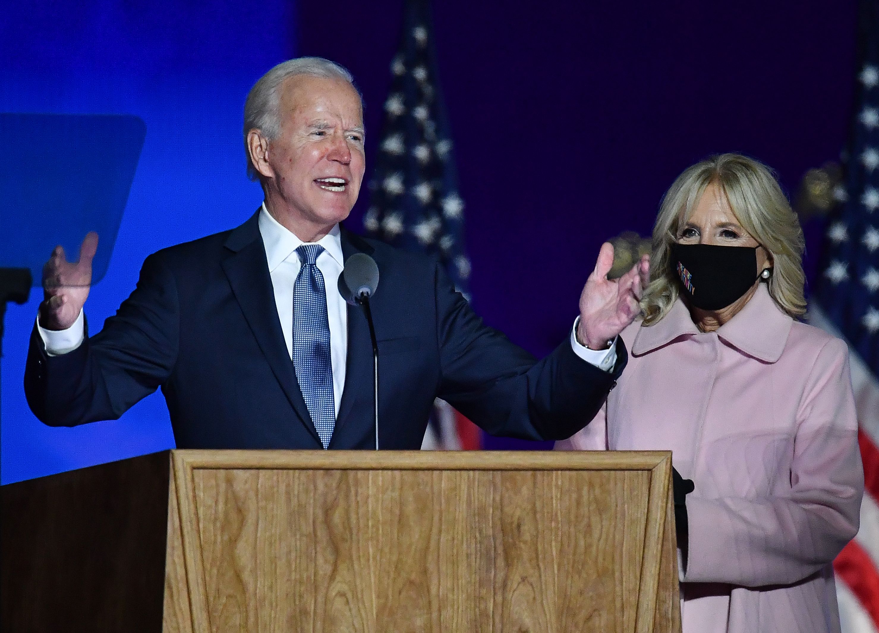 Medios de comunicación de EE. UU. han proyectado la victoria del demócrata Joe Biden. (Foto Prensa Libre: AFP)