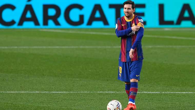 Lionel Messi durante el partido del Barcelona del fin de semana. (Foto Prensa Libre AFP)