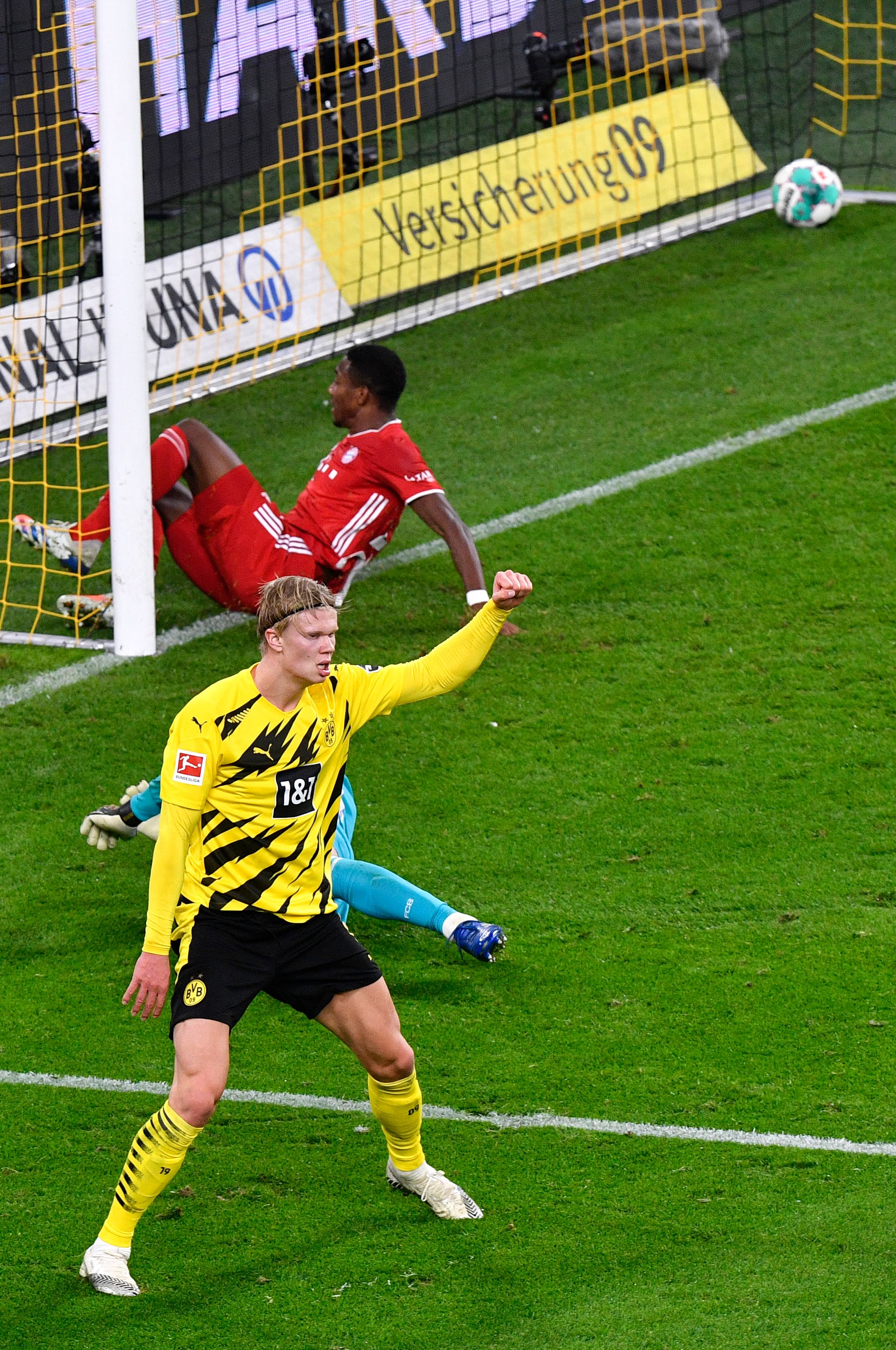 Erling Haaland en la actual temporada de la Bundesliga es el cuarto mejor anotadr con seis goles en seis juegos. Foto Prensa Libre: AFP