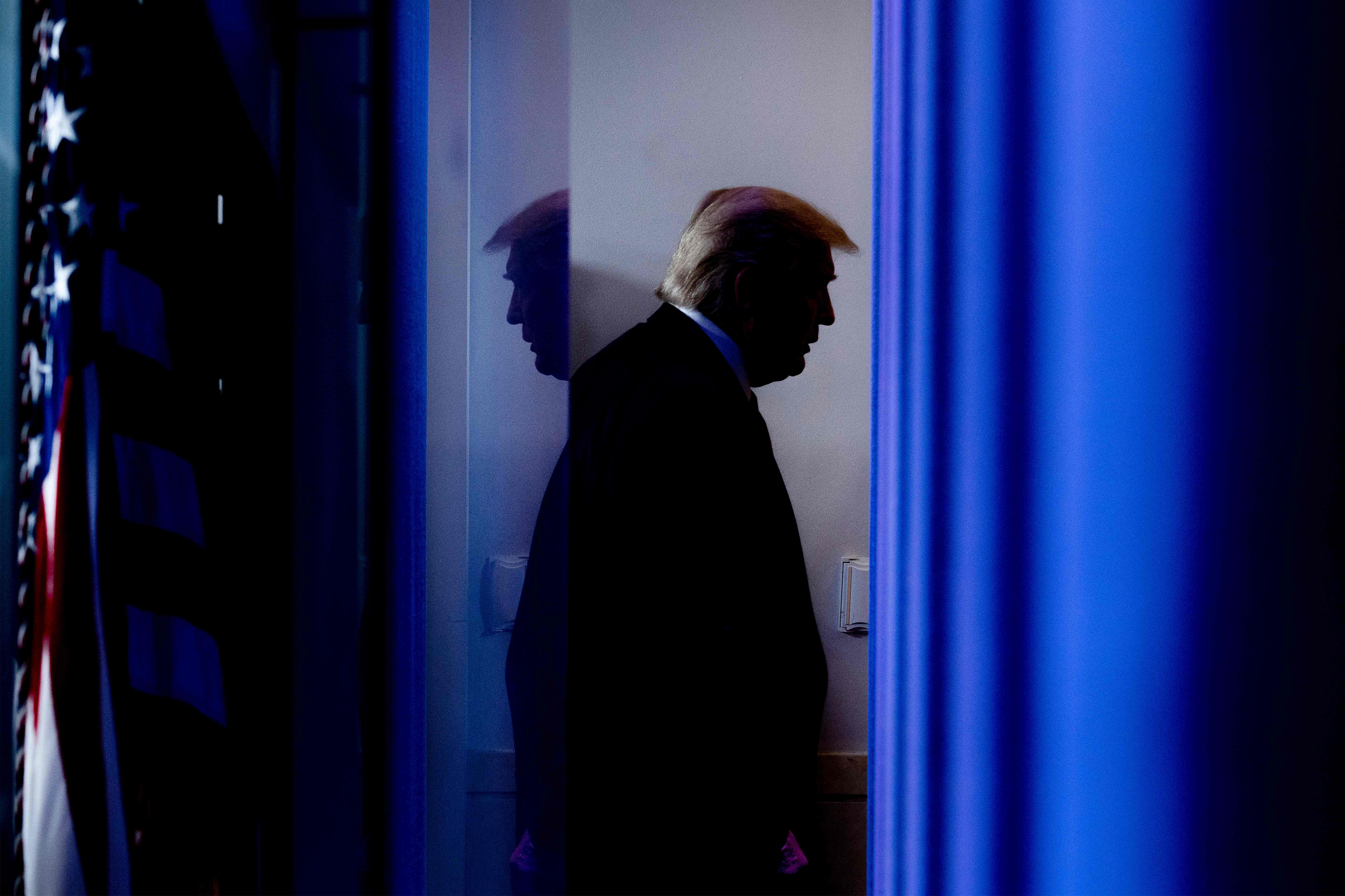 Presidente Donald Trump, el 13 de noviembre, luego de una conferencia de prensa en la Casa Blanca. (Foto Prensa Libre: AFP)