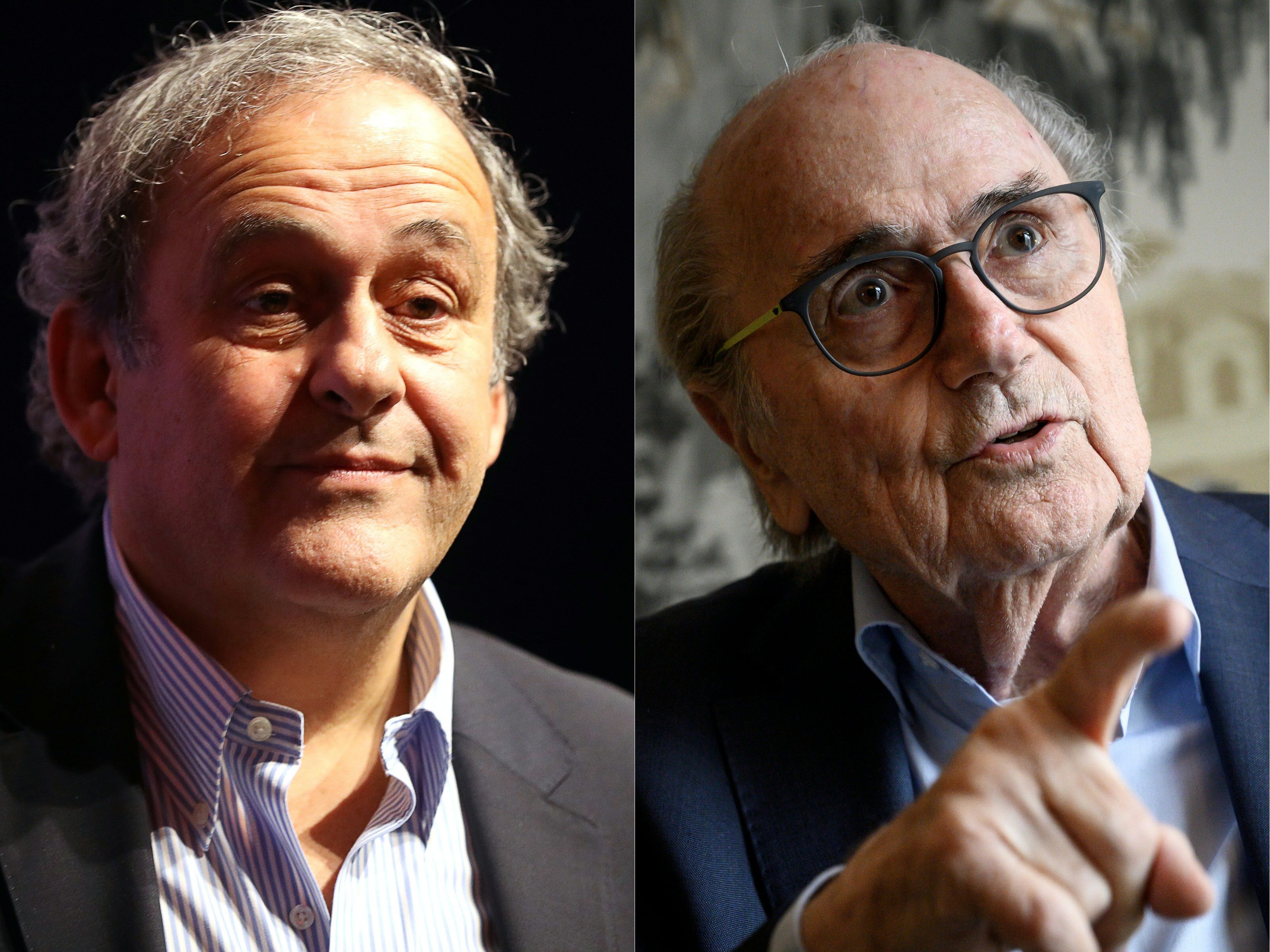 Michele Platini y Joseph Blatter. Foto Prensa Libre: AFP.