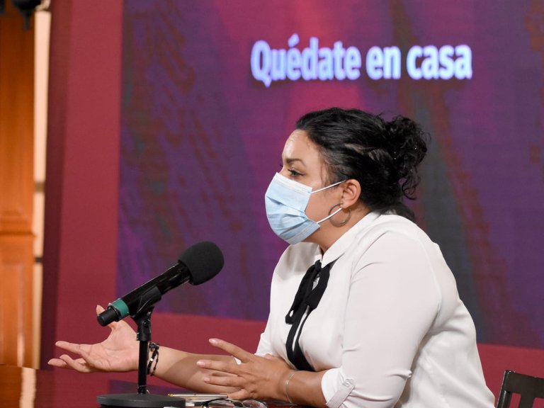 Doctora Fátima Luna explica qué es la lepra y llama a eliminar la discriminación. (Foto Prensa Libre: Secretaría de la Salud de México)