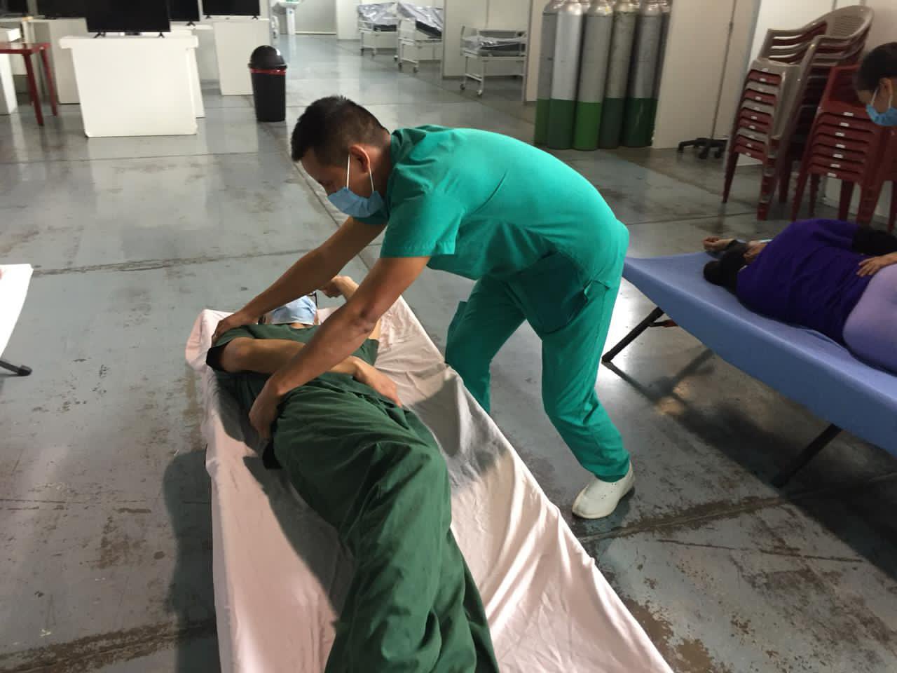 El hospital temporal del Parque de la Industria es uno de los habilitados para atender a pacientes con coronavirus. (Foto Prensa Libre: Ministerio de Salud)