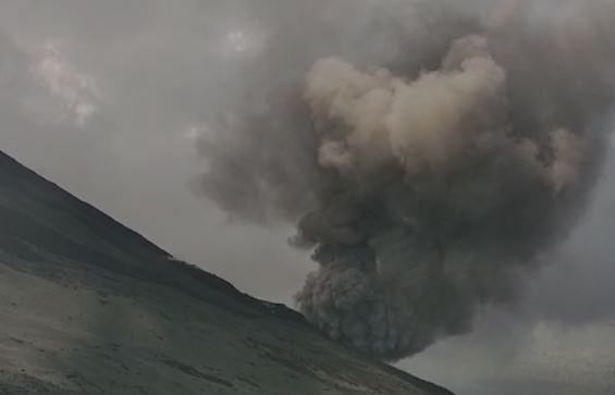 Vista de la actividad del Volcán de Pacaya. (Foto Prensa Libre: Tomada de video)