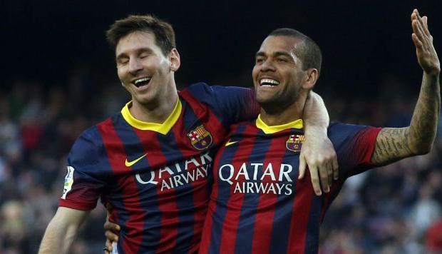 Lionel Messi y Dani Alves fueron compañeros en el FC Barcelona. (Foto Prensa Libre: Hemeroteca PL)