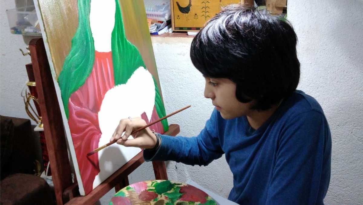 Pablo José Sánchez, el joven guatemalteco que sorprende con sus pinturas