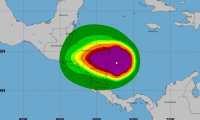 Iota, convertido aún en huracarán categoría 5, a su ingreso en Nicaragua. (Fuente: Centro Nacional de Huracanes de Estados Unidos)