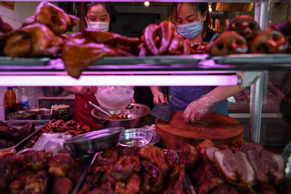 Carne con coronavirus en Wuhan