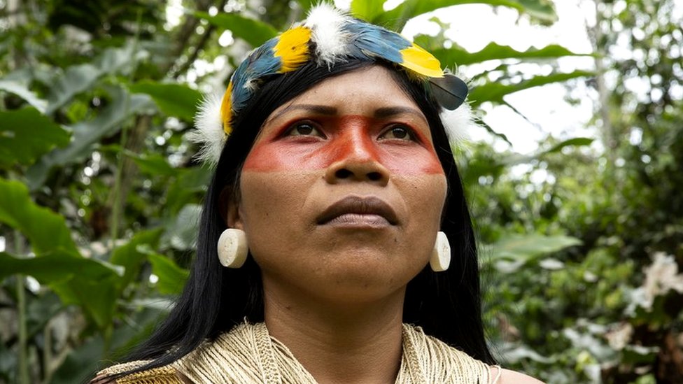 Nemonte, Río de estrellas en español, es la líder waorani más reconocida a nivel internacional. (Foto Prensa Libre: Jerónimo Zuñiga/Amazon Frontlines)