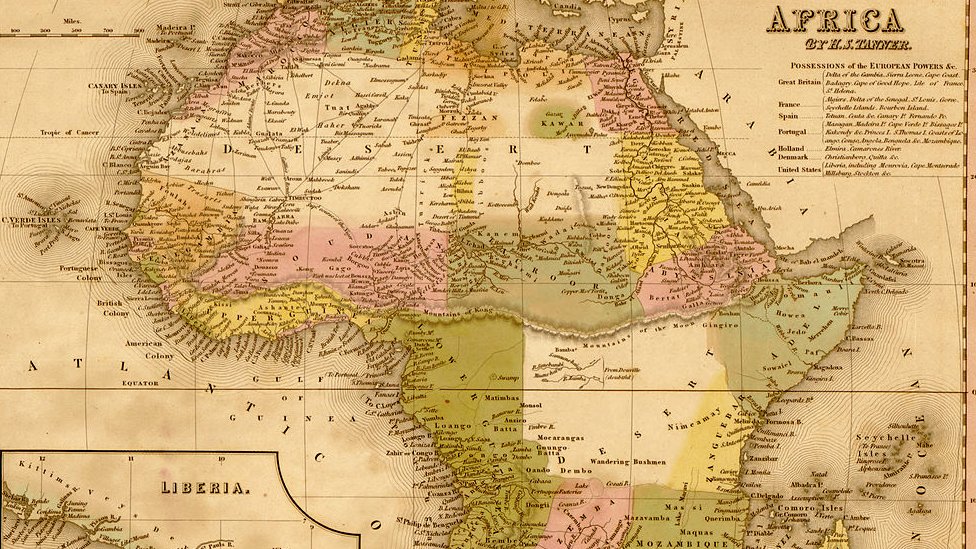 En muchos viejos mapas africanos aparecen las inexistentes montañas de Kong.