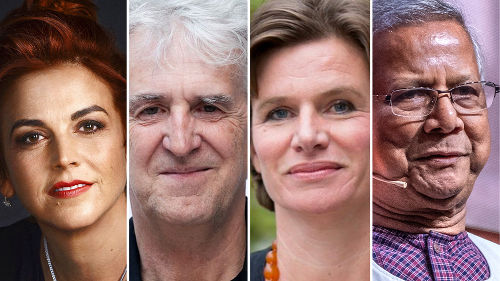 La científica chilena Isabel Behncke, el paleontólogo español Juan Luis Arsuaga, la economista italoestadounidense Mariana Mazzucato y el bangladesí Muhammad Yunus, premio Nobel de la Paz, fueron algunos de los personajes que entrevistamos en 2020. (Foto Prensa Libre: BBC)