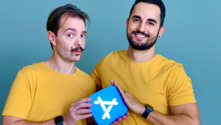 Andrés Canella y Pedro Wunderlich son los desarrolladores de la aplicación Wakeout. (Foto Prensa Libre: Cortesía)
