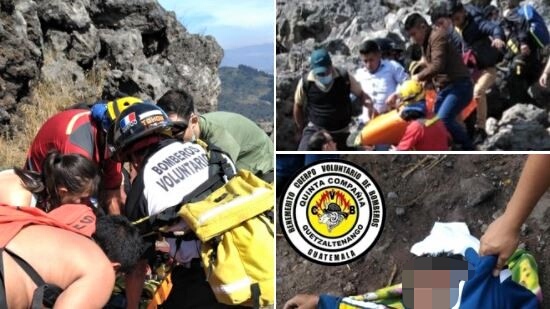 Bomberos Voluntarios reportaron un accidente  en el Cerro La Muela, Quetzaltenango. (Foto, Prensa Libre: BV).