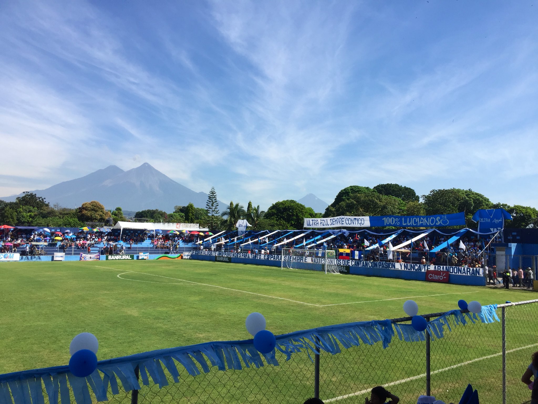 Foto de archivo del estadio municipal de Santa Lucía Cotzumalguapa, Escuintla. Foto Prensa Libre: Cortesía @FCSantaLuciaCotzPaginaOficial 