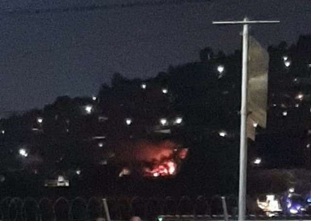 Vista del incendio en Mártires del Pueblo, Villa Nueva. (Foto: muni de Villa Nueva)