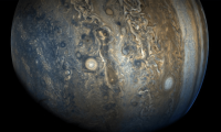Júpiter y sus colores, visibles al público (Foto Prensa Libre: NASA/JPL-Caltech/SwRI/MSSS/Gerald Eichstädt/Seán Doran).