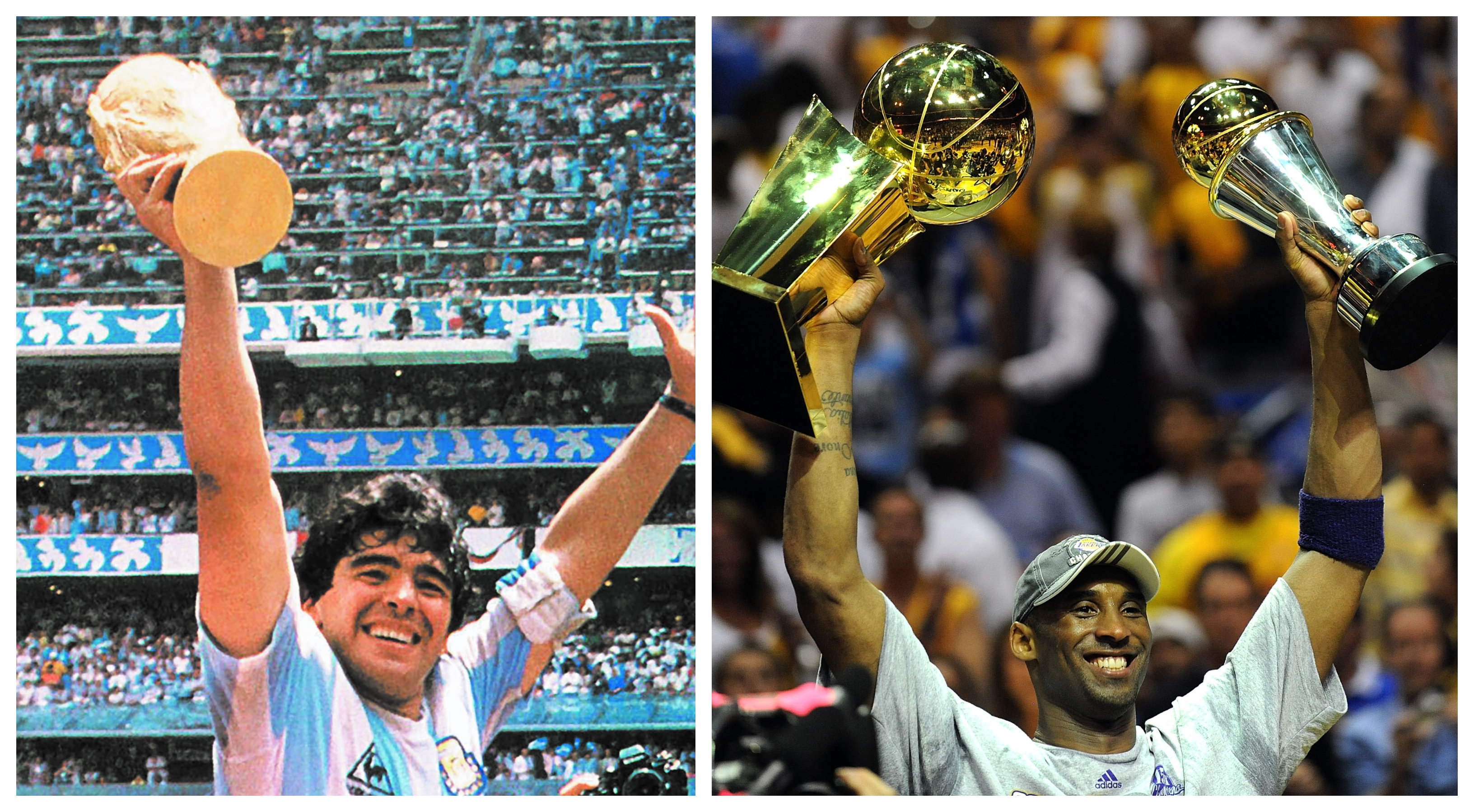Los aficionados lloraron la muerte de Diego Maradona y Kobe Bryant en el 2020. (Foto Prensa Libre: Hemeroteca PL)