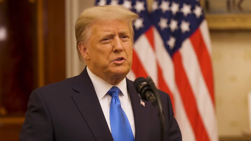 En su video de despedida, Donald Trump enumeró lo que considera son sus mayores logros como presidente de Estados Unidos. EPA