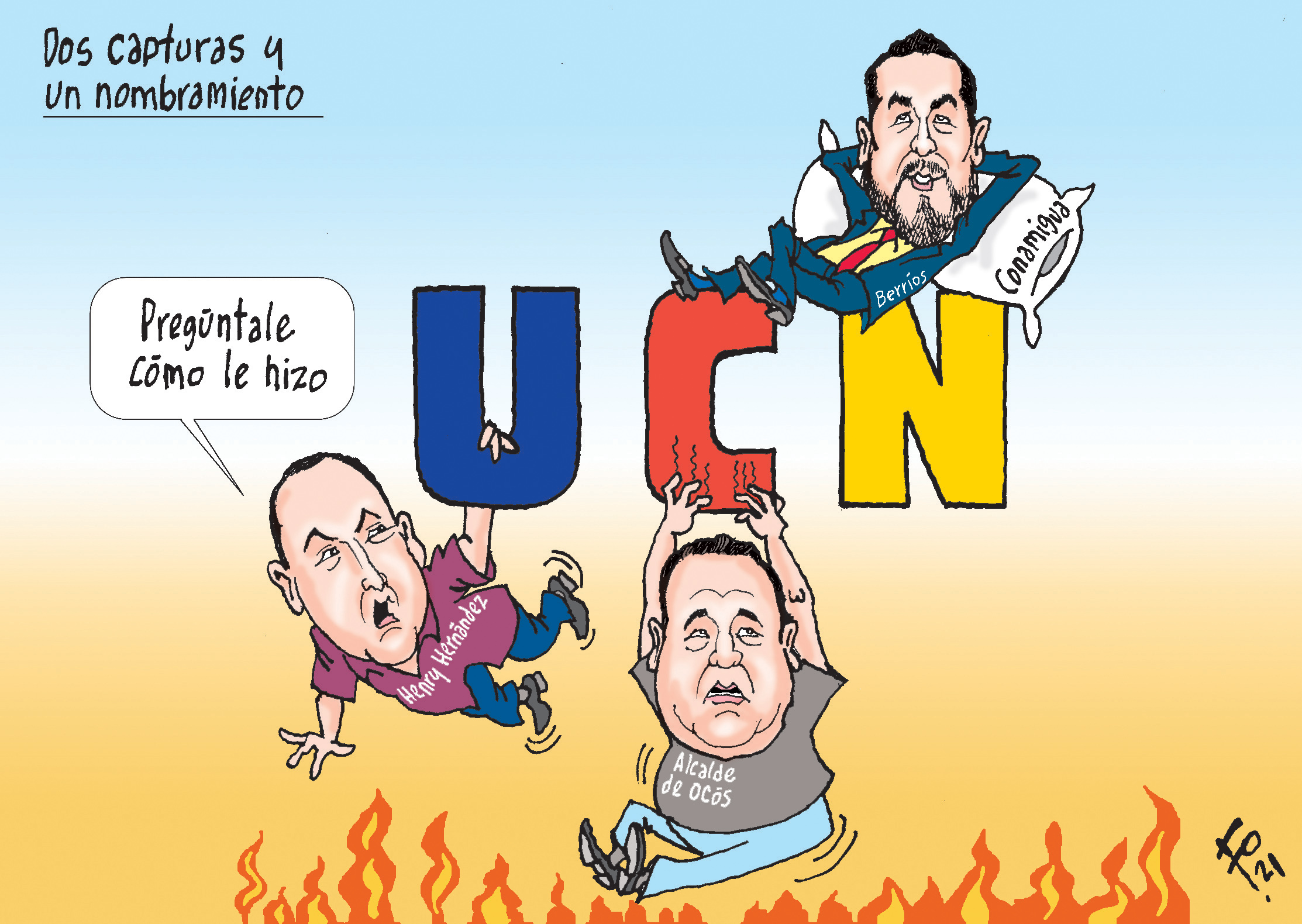 Personajes: Henry Hernández, Carlos Preciado y Raúl Berríos.
