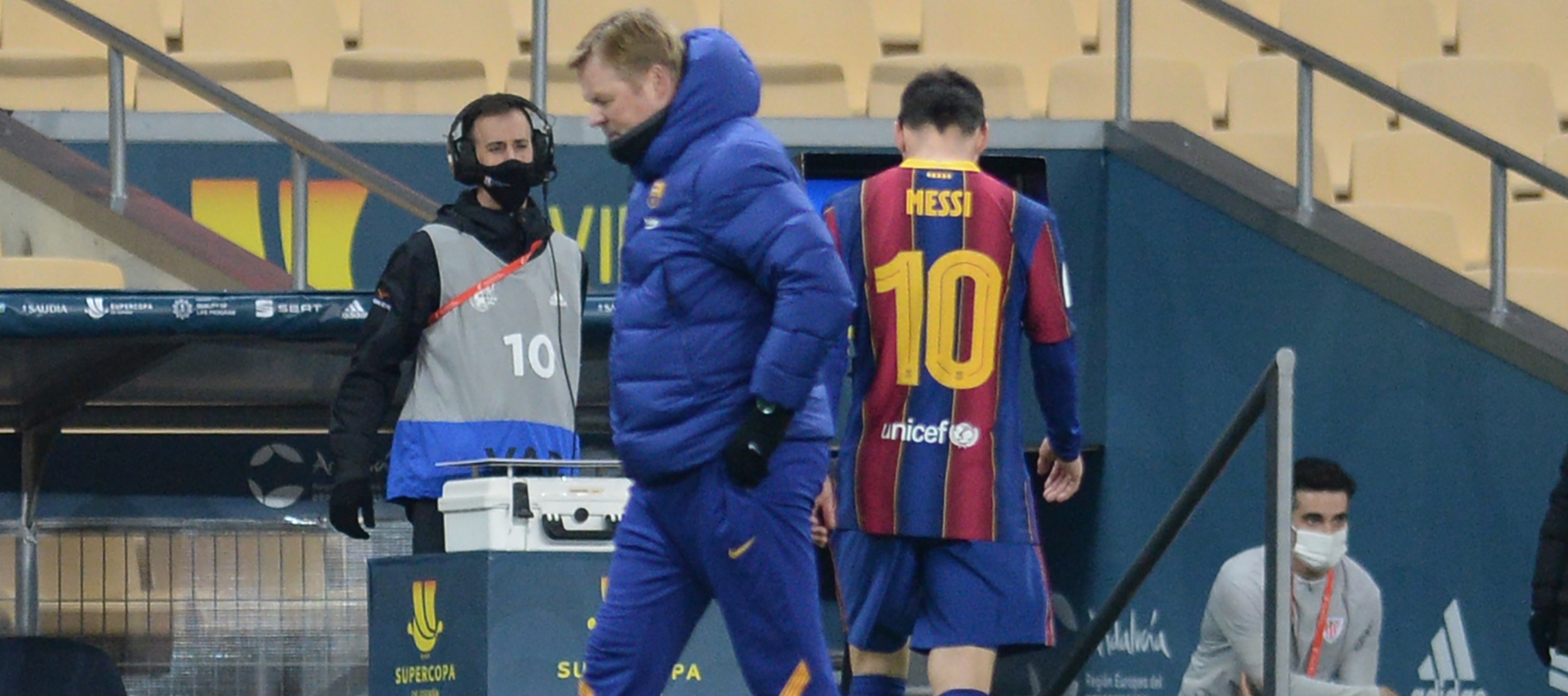 Lionel Messi salió expulsado en la Supercopa de España. (Foto Prensa Libre: AFP)