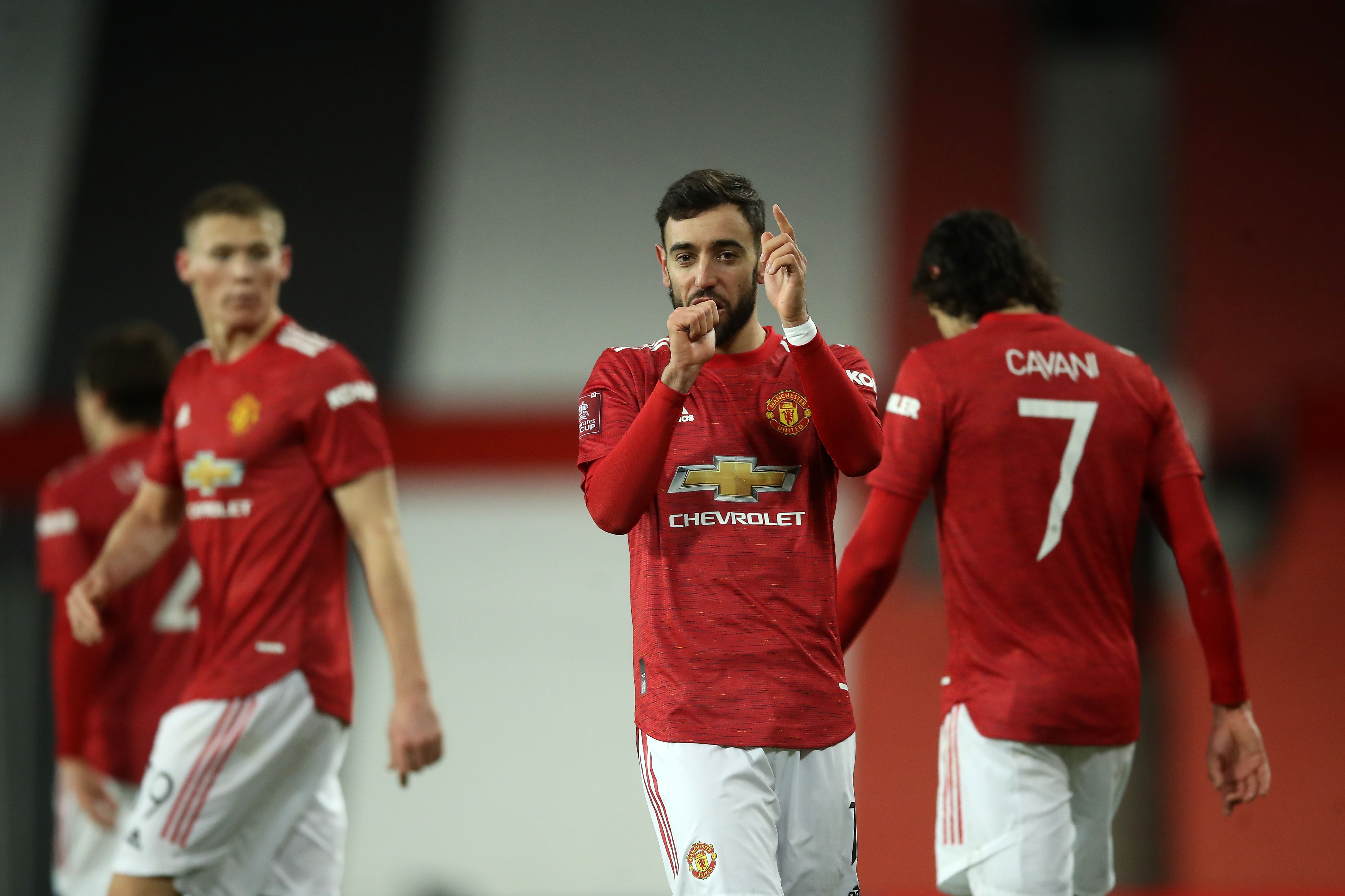 Bruno Fernandes anotó el gol de la victoria para el Manchester United ante el Liverpool. (Foto Prensa Libre: AFP)