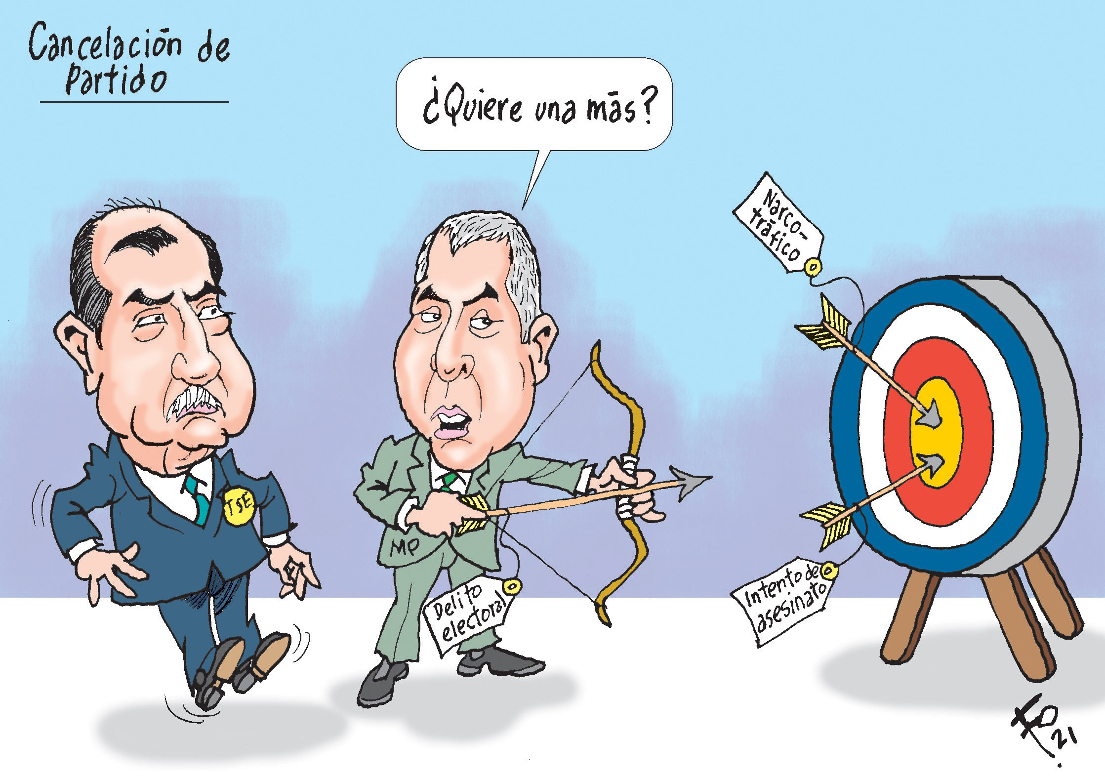 Personajes: Mynor Franco y Rafael Curruchiche.