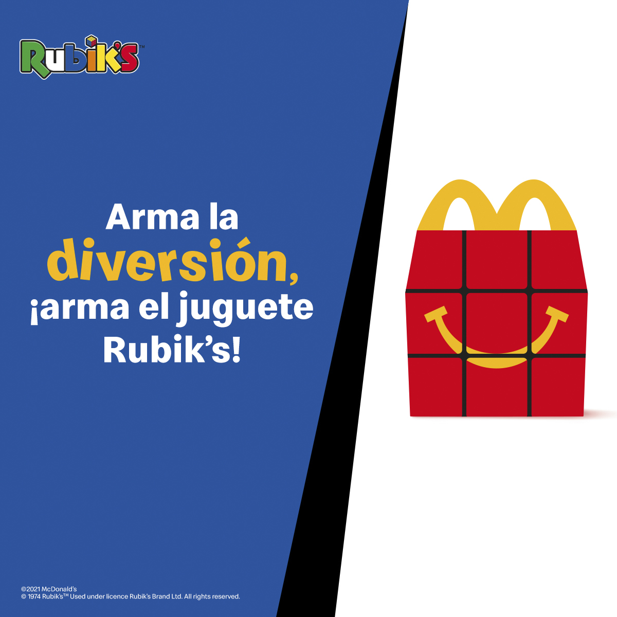 Cajita Feliz de McDonald´s incluye ahora el popular juego cubo de Rubik´s, mientras duren existencias. Foto Prensa Libre: Cortesía
