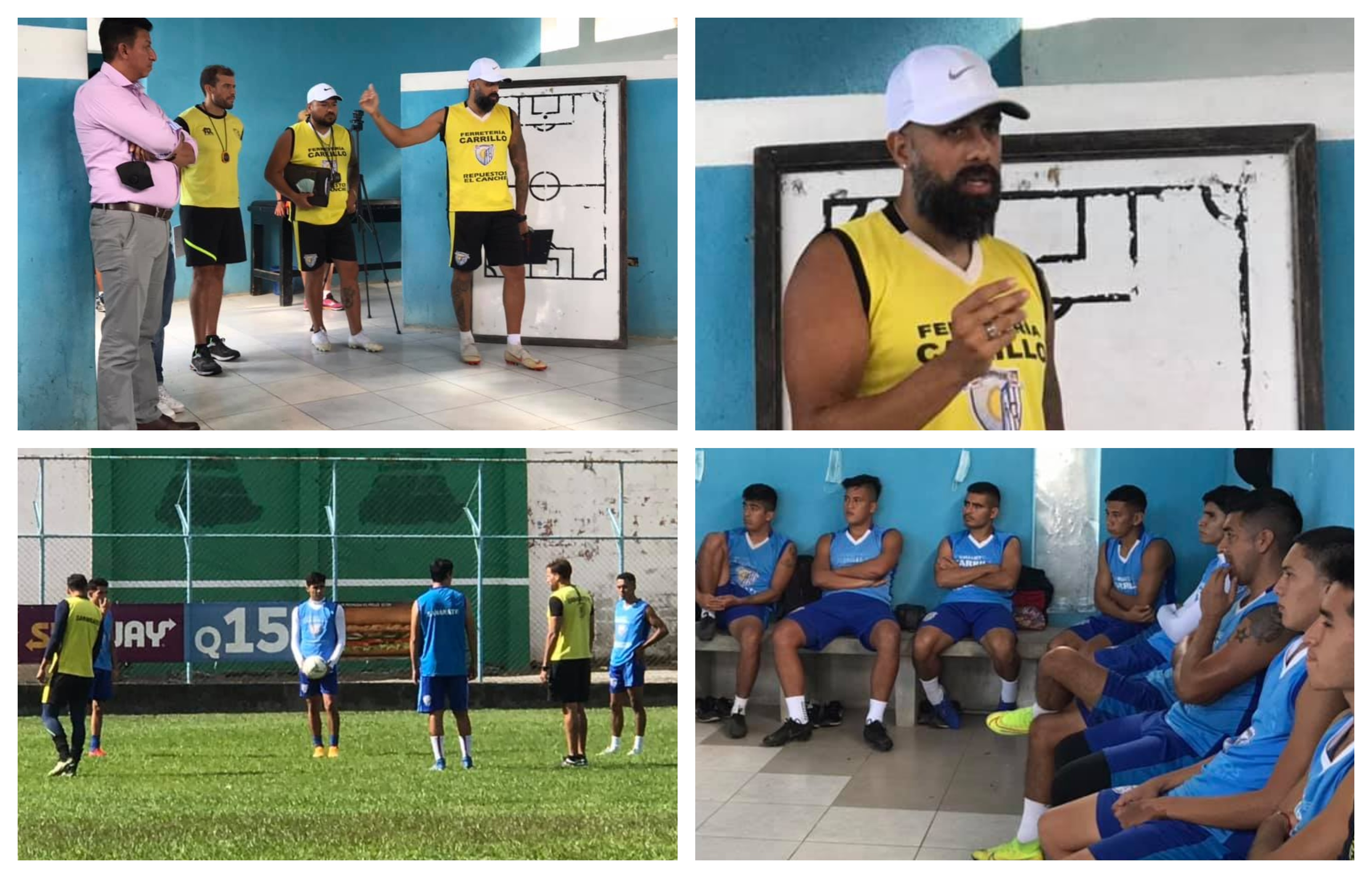 El técnico Matías Tatangelo asumió el mando en Sanarate. Él, su cuerpo técnico y los refuerzos no serán inscritos si no pagan laudos pendientes. Foto Prensa Libre: Club Sanarate FC. 