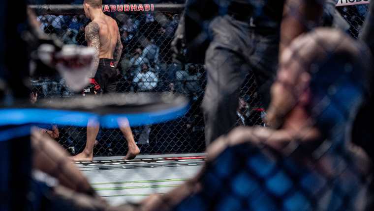 McGregor fue noqueado por Poirier en el segundo asalto del UFC 257. (Foto Prensa Libre: @UFC)